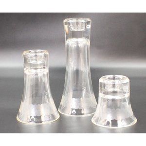 PartyLite Clarity Glass Candle/Tea Light Holders 3 Piece Set